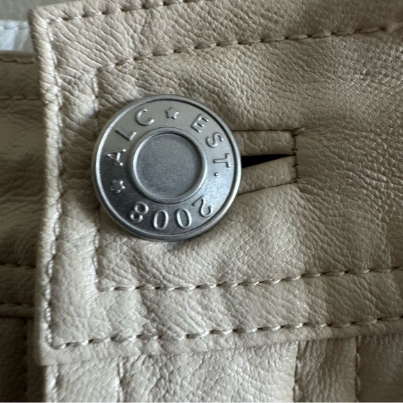 A.L.C Alden Faux Leather Front Back Slit Midi Skirt Size 4 - Picture 13 of 16